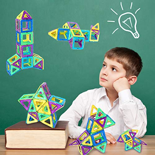 Ranphykx Magnetic Blocks, 72 Pieces Magnetic Building Blocks, Magnetic Tiles Educational Construction for Kids Toys - Thumbnail 3