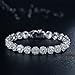 WOSTU Womens Tennis Bracelets White Gold Plated Cubic Zirconia Crystal Bracelets