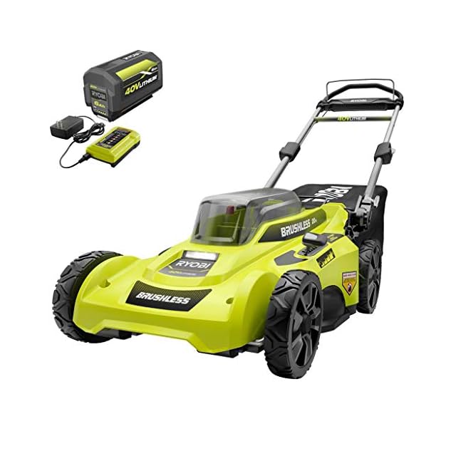 RYOBI Lawn Mower 20 in. 40Volt LithiumIon Brushless Cordless Walk