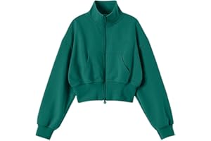 Dnzzs Sweatshirts for Teen Girls Zip Up Hoodie Fleece Pullover Zipper Collar Jacket Kids Cropped Hoodie with Thumb Holes