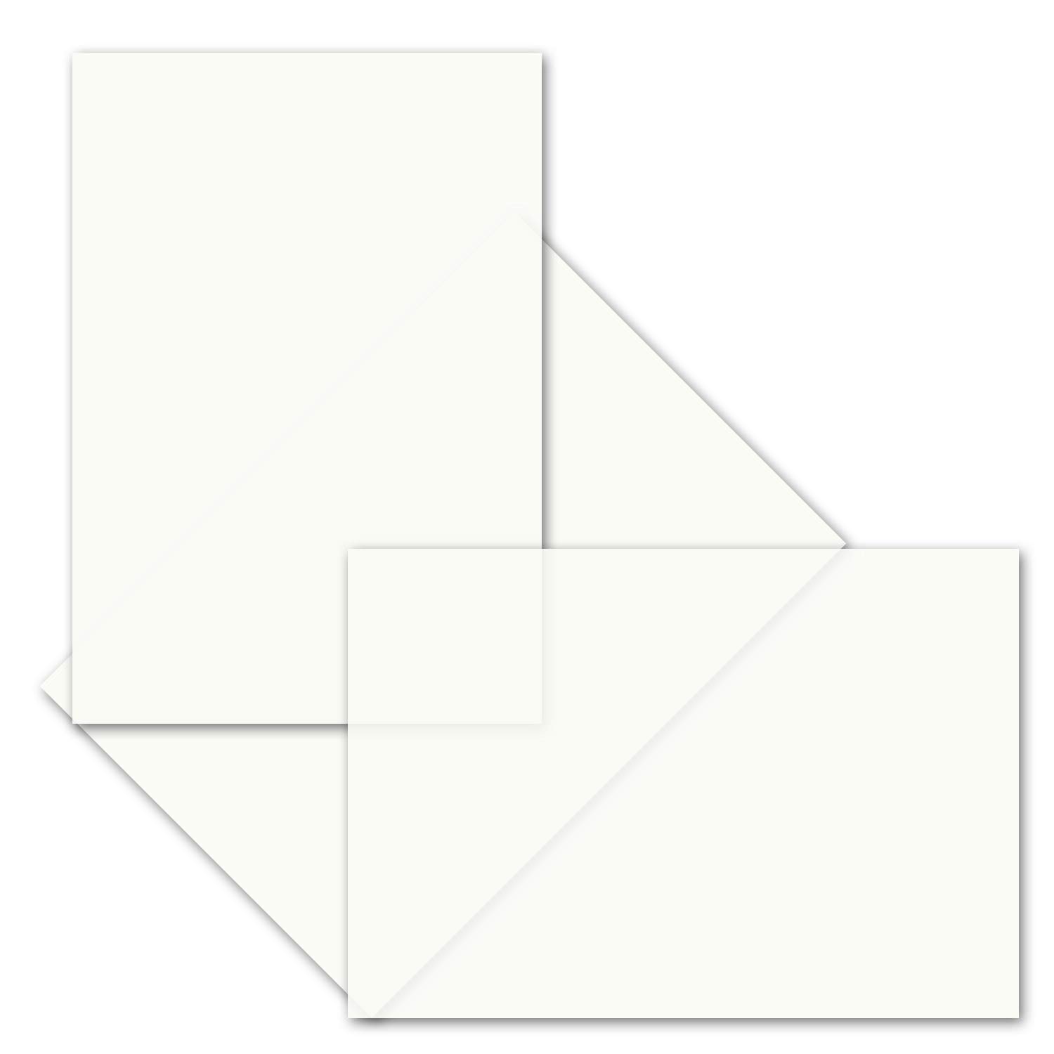 50x Transparent White Insert Paper B6 118 x 178mm No Fold (5) - Paper with 92g, Colourful Collection Gift. B6 White Transparent