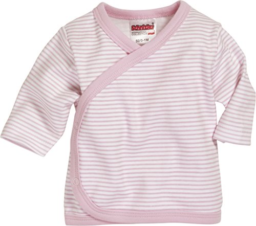 Schnizler Batwing Shirt Long Sleeve Stripes Camisa Unisex Bebé, White/Lightpink, 50 cm