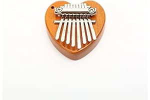 SLDHR Mini 8 keys Kalimba thumb piano, portable marimba music thumb piano pendant with lanyard, a unique gift for children, adults and beginners (Heart-shape) B11-1