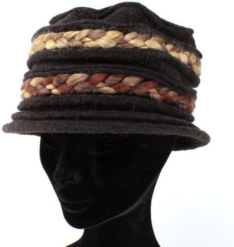 Amazon 帽子 秋冬 レディース 独特なシルエット Robertidea メルトン素材 毛糸 ハット 女性 ブラウン系 フリーサイズ 54 57cm ハット 通販