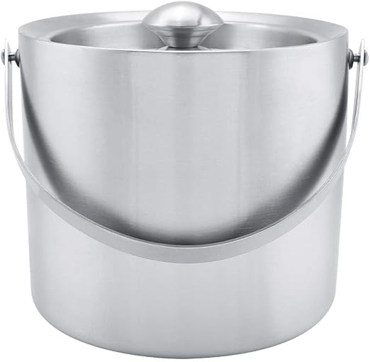Produktbild von Eiskübel Aus Edelstahl, Doppelwandig, 2 L, Grün-gold – Mit Deckel, Für Cocktails & Partys