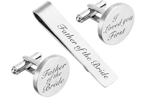 ZUNON Mens Groom Father Wedding Silver Plated Black Tie Clips Pack of 2