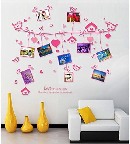 Removable Wall Stickers Love Rope Photo Frame Wall Decals Pink Adesivo De Parede Home Decor