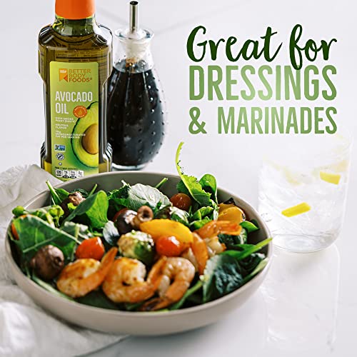 BetterBody Foods Refined Avocado Oil, NonGMO Cooking Oil, Kosher, Keto and Paleo Diet Friendly
