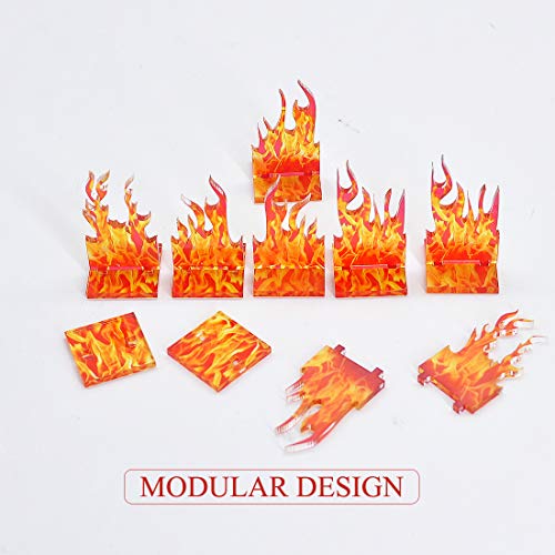 Wall of Fire Miniature (Set of 8) Spell Effects Flame Terrain for D&D