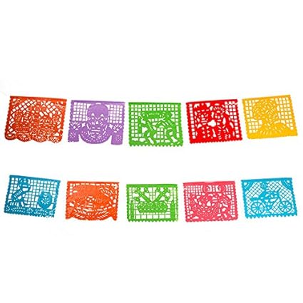 Authentic Day Of The Dead Mexican Papel Picado 5 Meters Mexican