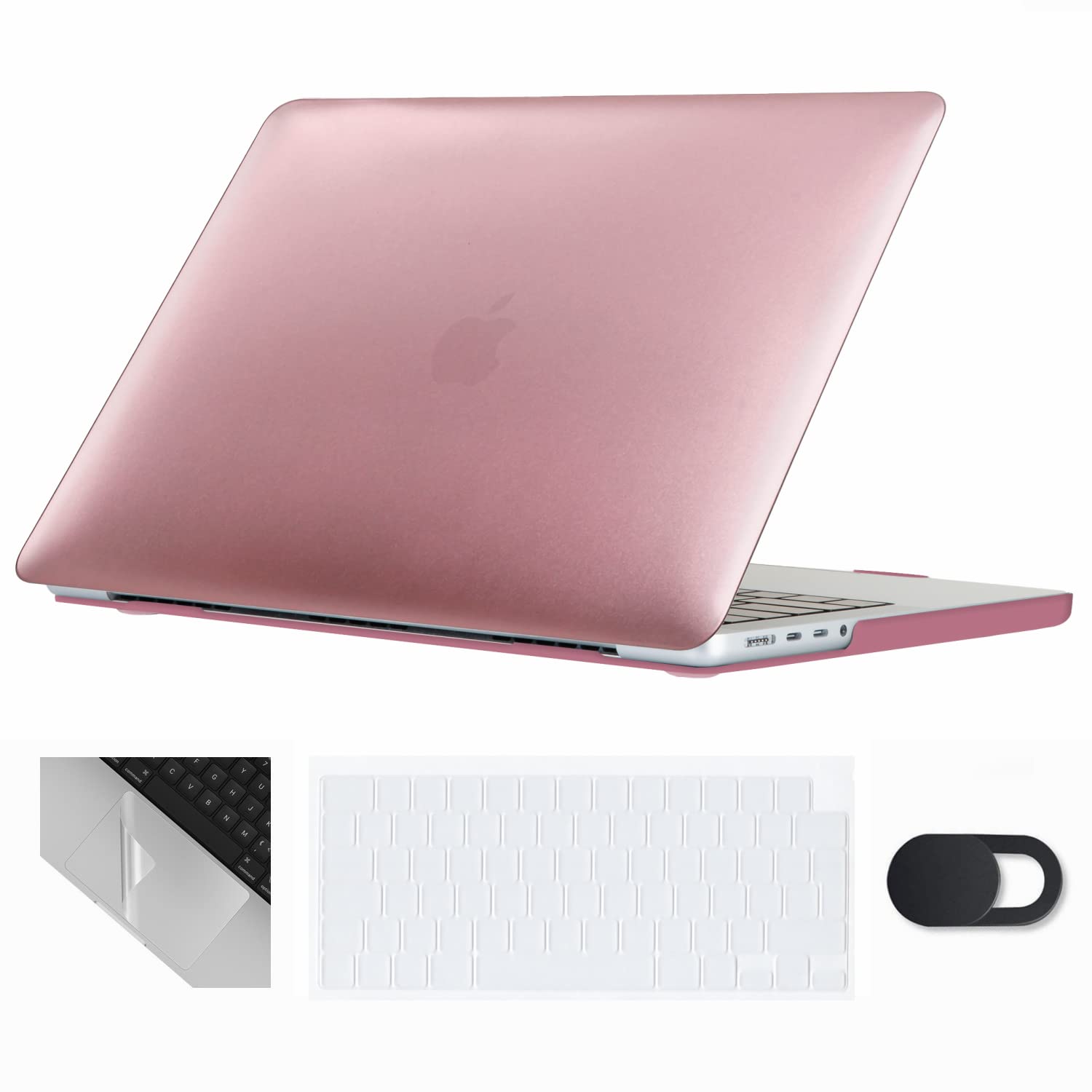 Se7enline Compatible with 16 inch Macbook Pro Case Hard Laptop Cover 2021 2022 16-inch M4 M3 M2 M1 A2991 A3403 A2780 A2485 & TPU Keyboard Skin(EU Layout) & Webcam Cover &Touchpad Protector,Rose Gold
