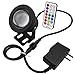 COOLWEST 10W RGB Timing LED Underwater Light Spotlight Flood Lamp for Fountain pond Landscape Garden Pool Fish Tank,with Wiress IR Remote