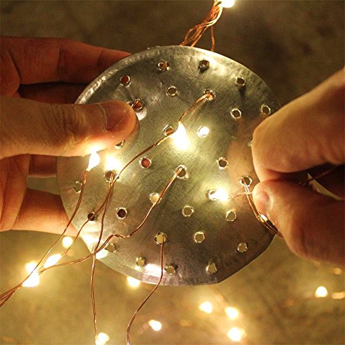 String Fairy Lights,6 Six-Ft Strands,20 Warm White LEDs per strand(120 total),Flexible Copper Wire for Glowing Watering Can with Light,Waterproof,Battery Operated,8 Modes Remote Control with Timer