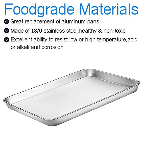 Bastwe Cookie Sheet and Cooling Rack Set, 16 inch Stainless Steel Baking Pan with a Rack, Professional Bakeware, Healthy & Non-toxic & Rustproof & Easy Clean & Dishwasher Safe - Thumbnail 3