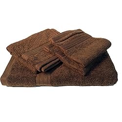 See Kapaqua Affordable Luxury Egyptian Cotton 4-Piece Bath Towel Set Chocolate Brown 27