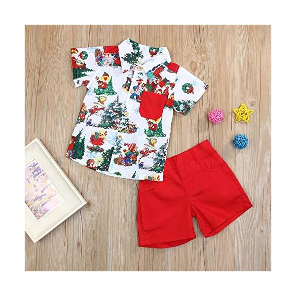 Christmas Outfits Toddler Kids Baby Boy Girl T-Shirt Tops Short Pants Clothes Set Costumes - Image 8