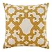 HWY 50 Mustard Yellow Decorative Throw Pillow Covers 18x18 Inch (1 Piece), Embroidered Cotton Farmhouse Cushion Cover Pillow Case for Sofa Couch Living Room Bed, Geometric