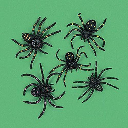 Party902 - Strechy and Scary Plastic Spiders, 2", Made of plastic (2-Pack of 12)