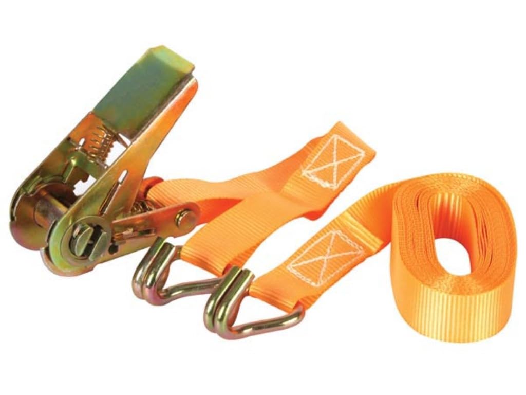 PEREL - ARAT4 lashing strap with ratchet and hook, maximum load: 500 kg, 4.5 m x 25 mm, dimensions 140054