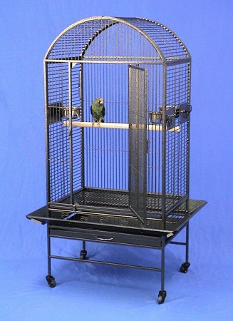 Lihue Landing Dometop Bird Cage with Stand - 28" X 20" X 60"- Silver Vein Lihue Landing Dometop Bird Cage with Stand - 28" X 20" X 60"- Silver Vein