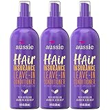 Aussie, Leave In Conditioner, with Jojoba &amp; Sea Kelp , Hair Insurance, 8 Fl Oz, Pack of 3