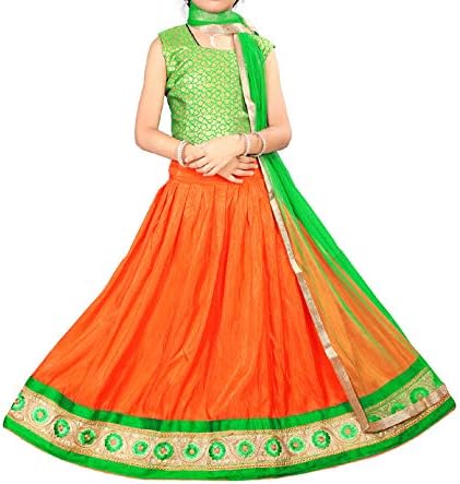 Arrow Fashion Girl's Cotton Silk Readymade Lehenga Choli