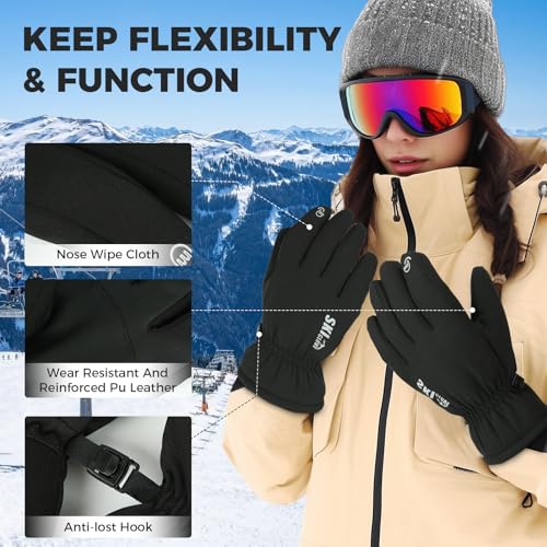 ZENUTA Waterproof Winter Gloves Men, Windproof Snow Ski Gloves