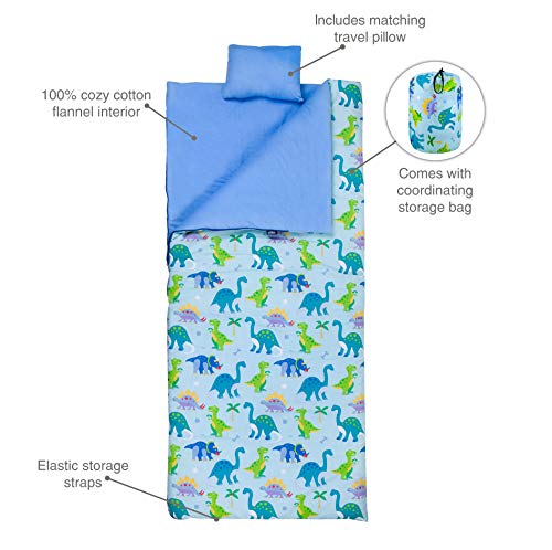 image for Wildkin Original Sleeping Bag, Features Matching Travel Pillow and Coo