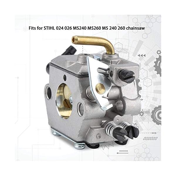 Vergaserset,Metall fÃ¼r 024 026 MS240 MS260 MS 240 260 WT194 KettensÃ¤ge Luftfilter ZÃ¼ndkerze Kraftstoffschlauch Kit – Bild 5