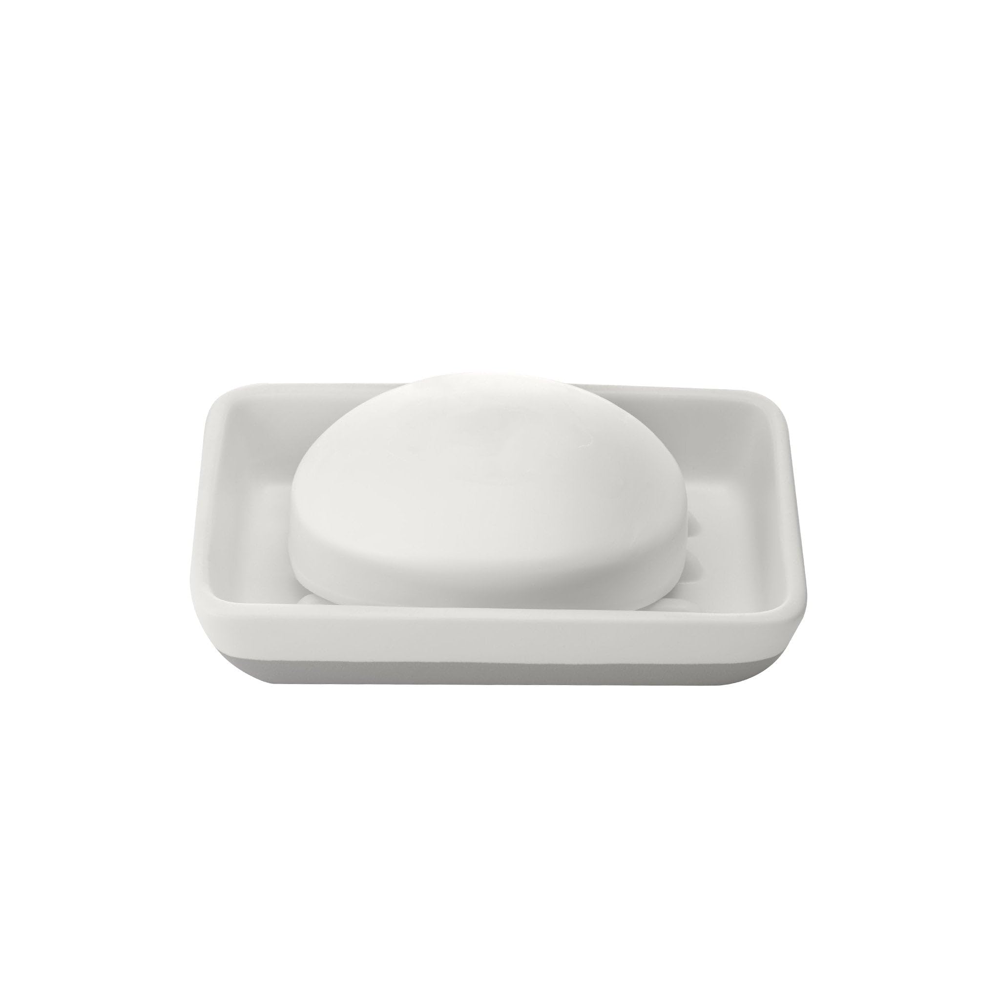 Full Circle Raise the Bar Ceramic Soap Dish, White — image 1