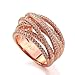 14K Rose Gold Plated Sterling Silver Intertwined Design CZ Right Hand Ring 13.5mm