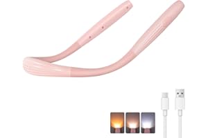 TSINGREE Upgraded LED Neck Reading Light, Book Light, Rechargeable, 3 Colors & 3 Brightness Adjustable, Auto-Off Timer, Neck Light for Reading in Bed, Long Lasting, Perfect for Repairing, Knitting.