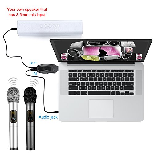 Wireless Karaoke Microphone, UKiss Handheld Microphone (2 pcs) with