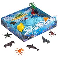 CoolSand 3D Sandbox Sea Creatures Edition Set Includes: 1 Pound Moldable Indoor Play Sand, Shaping Molds, Sea Figures and 3D Tray