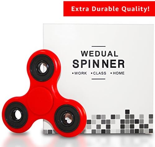 Wedual Premium Quality Tri EDC Fidget Spinner, Available in 6 Colors! Best Fidget Hand Spinner Toy With Ultra Fast 2-3+ Min Spintime! ADHD, Autism, Anxiety And Stress Reliever For Kids And Adults!