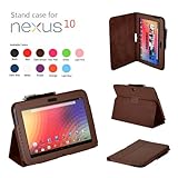 SHEROX Google Nexus 10 Case - Slim Folio Case Cover for Google Nexus 10 Inch Android Tablet (Nexus 10, BROWN)