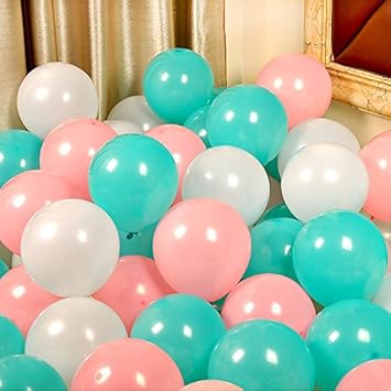 Amazon Com Annodeel 50 Pcs 12inch Pink And Mint Green Balloons 3