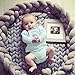 LOAOL Baby Crib Bumper Knotted Braided Plush Nursery Cradle Decor Newborn Gift Pillow Cushion Junior Bed Sleep Bumper (4 Meters, Gray)