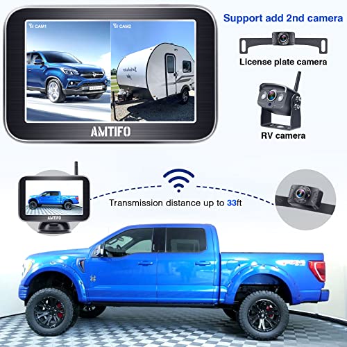 AMTIFO Wireless Backup Camera HD 1080P 5 Inch Split Screen Monitor