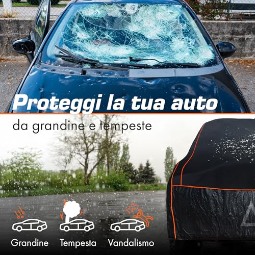 Upgrade4cars Premium Anti-Hail Car Cover for Outdoor Padded and Waterproof | Universal Anti-Scratch Plush Car Cover for Summer and Winter | Car – M (432 x 165 x 119 cm)