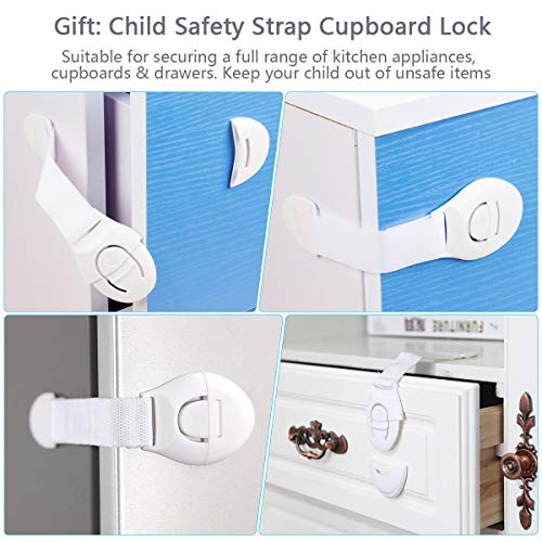 Baby Safety Toilet Lock, 3M Adhesive Swing Shut Toilet Seat Bowl Lock for Bathroom Baby Toddler Pet Proofing with 1PC Child Safety Cabinet Lock - Thumbnail 7