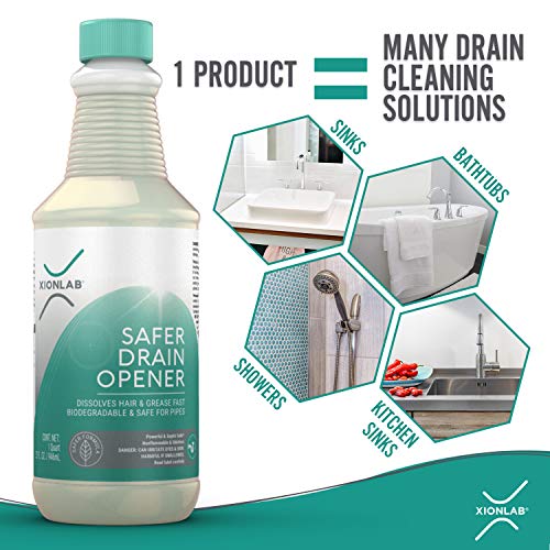 XionLab Safer, Greener Drain Clog Remover IndustrialStrength Liquid