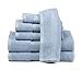 Premium Bamboo Cotton 6 Piece Towel Set (2 Bath Towels, 2 Hand Towels and 2 Washcloths) - Natural, Ultra Absorbent and Eco-Friendly (Aqua)