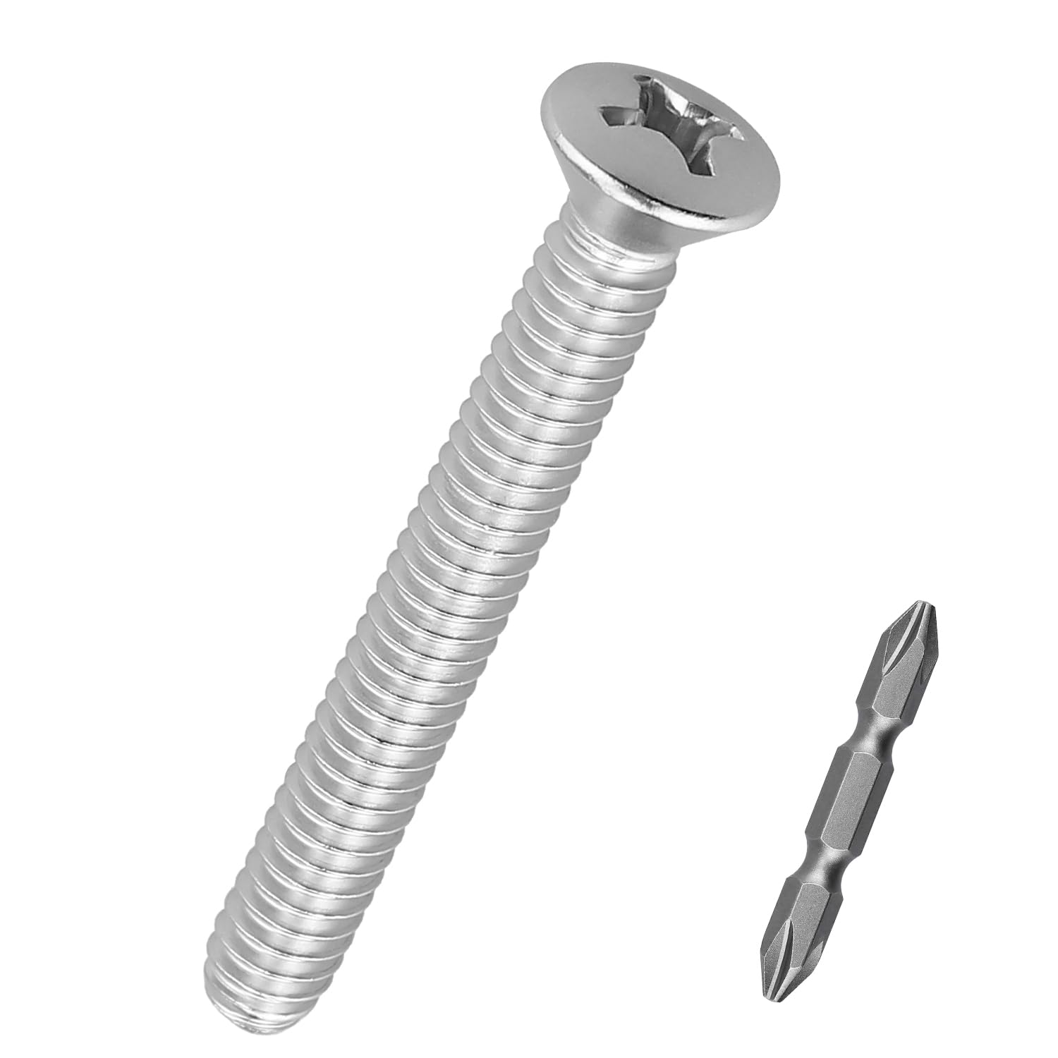 Photo 1 of 5/16-18 x 2-1/2" Oval Head Machine Screws 10 pcs, 18-8 (304) Stainless Steel Phillips Drive Wall Plate Screws, Fayeploo (with Bit)