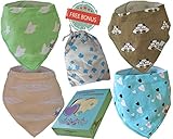 Baby Bandana Bibs-Cotton Absorbent Drool - Burp Cloths-Girls-Boys-Double Layer-Gift Set