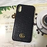 iPhoneX --US Fast Deliver Guarantee FBA-- Luxury PU Leather Style Case Cover for Apple iPhone X Only (Black MnonB, iPhoneX)