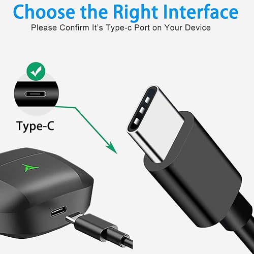 Charger TOZO earphone Cable Compatible for TOZO T10, T12, T12 Pro, T9, T9s,  A1, A2, A3, NC9 Pro, NC2, NC7, G1,