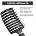FIXBODY Boar Bristle Hair Brush - Curved & Vented & Oversize Design Detangling Hair Brush for Women Long, Thick, Curly and Tangled Hair Blow Drying Brush (Black)