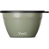 S'well Stainless Steel Salad Bowl Kit 64oz, Mountain Sage, Comes with 2oz Mini Canister and Removable Tray for Organization, Leakproof, Easy to Clean, Dishwasher Safe