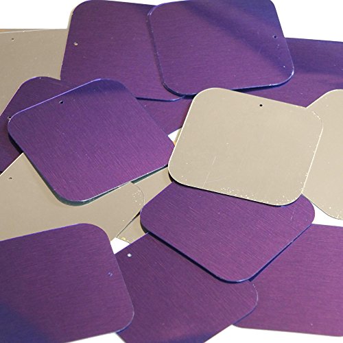 Purple Silver Sequin Square 1.5 inch (40mm) Couture Paillettes. Made in USA. Loose sequins for embroidery, bridal, applique, arts, crafts, and embellishment.
